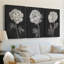 Fleurs noires et blanches I - Toile tendue avec châssis sur mesure - 3 pièces-1568449513