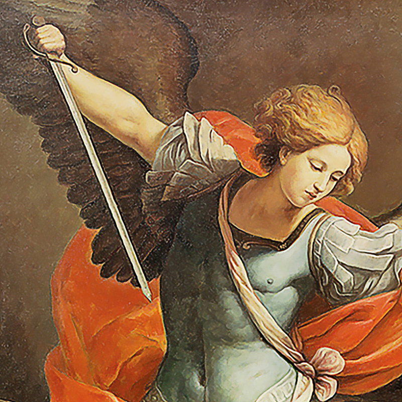 " Archangel St. Michael " by Guido Reni, 24.25" H x 18.75" W x 1.875" D