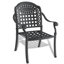 Ensemble de 3 chaises et tables de jardin en fonte d'aluminium avec coussins - Noir, construction robuste, empilables, assise confortable et résistante aux intempéries