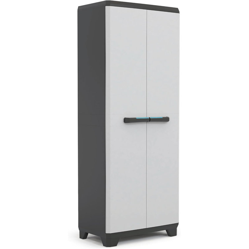 Keter Linear Plastic Tall Cabinet Greyblackblue; 240864
