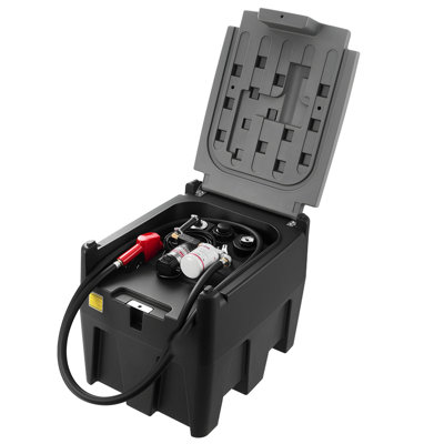 Portable Diesel Tank 58 Gal Diesel Fuel Tank with 12V Transfer Pump 10 GPM Black