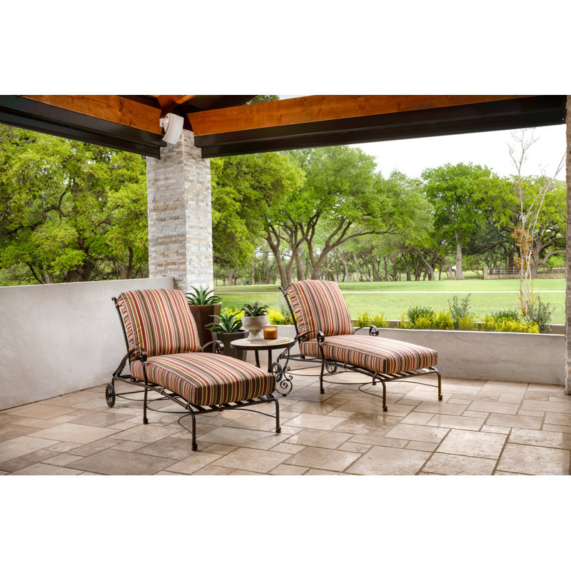 San Cristobal Outdoor Chaise Lounge, Alcazar Redwood, Carbon Black