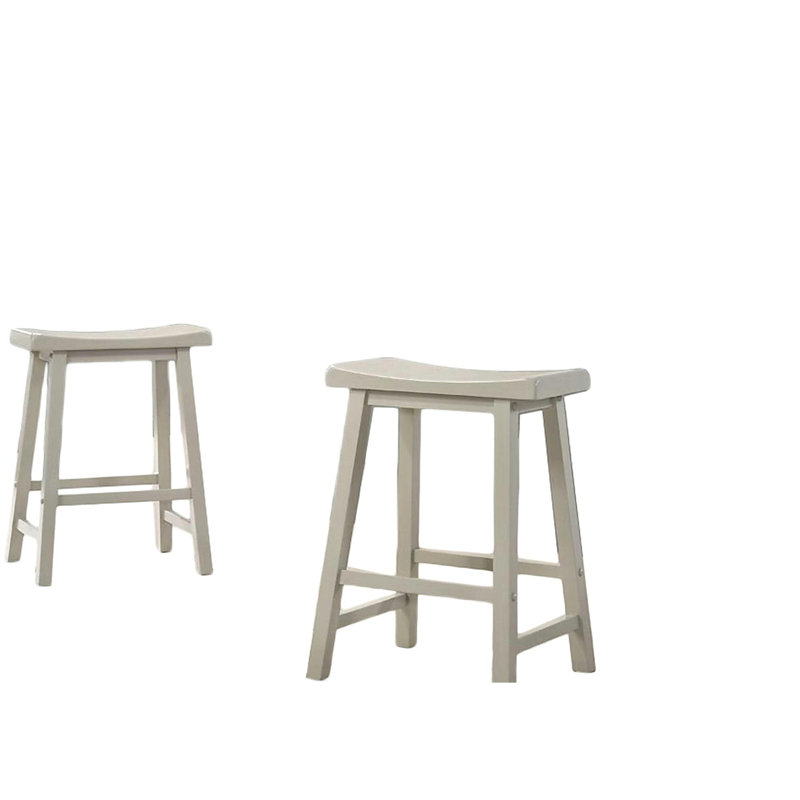 Ensemble de 2 tabourets de comptoir ergonomiques sans dossier gris clair de 17,5 po Alonzo