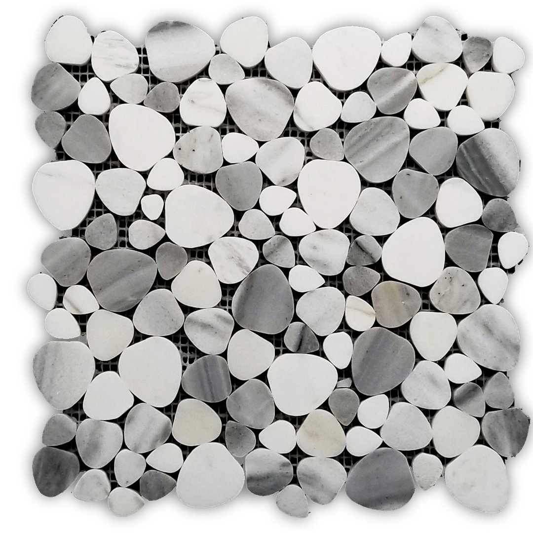 Pebble 12" x 12" Marble Pebbles Mosaic Wall & Floor Tile Mango Tile 
