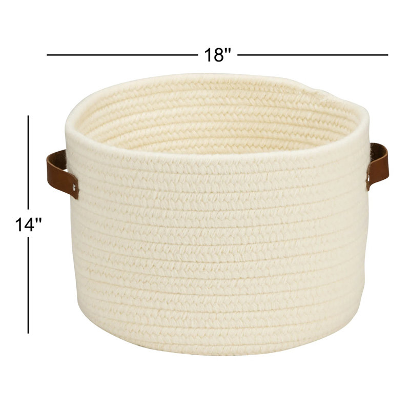 Panier en laine Monaco, Naturel, H 14 po x l 18 po x P 18 po