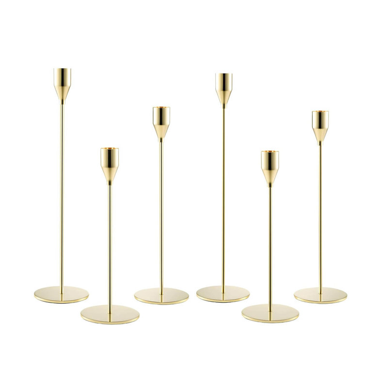 6 Piece Metal Tabletop Candlestick Set
