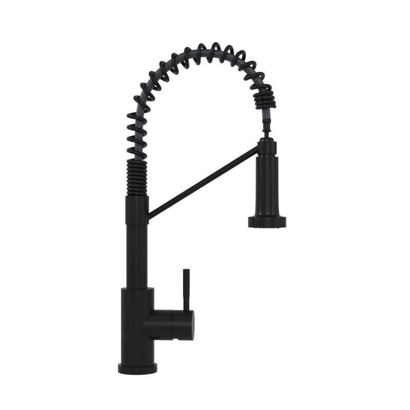 Matt Black Finish 19" Kitchen Faucet - Single Handle, Stainless Steel 304 For A Contemporary Bathroom Built With, Matte Black