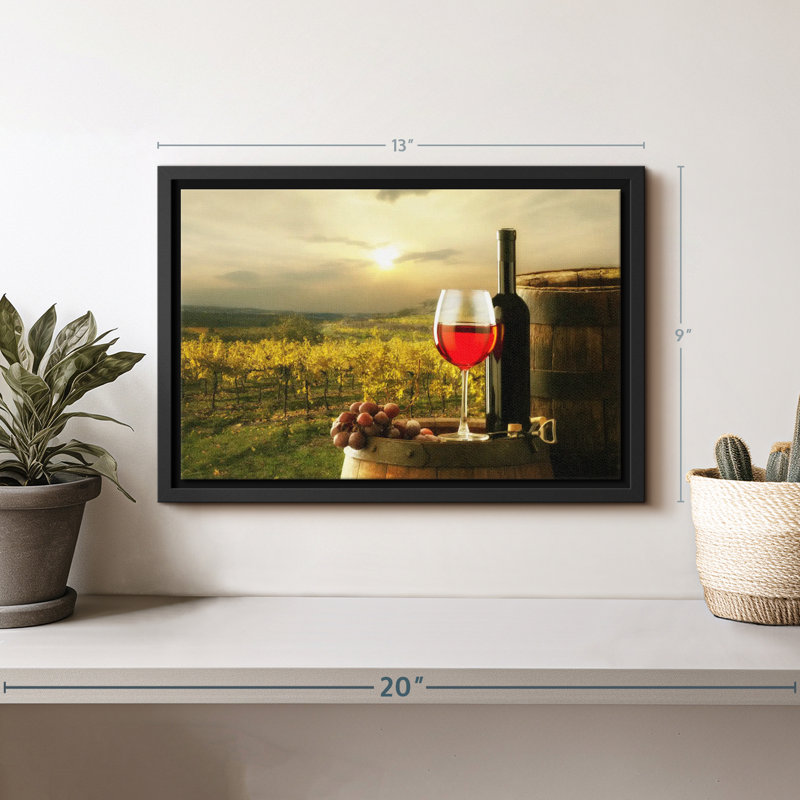 «Sonoma Vineyard Red Wine Wall Art», H 9 po x l 13 po