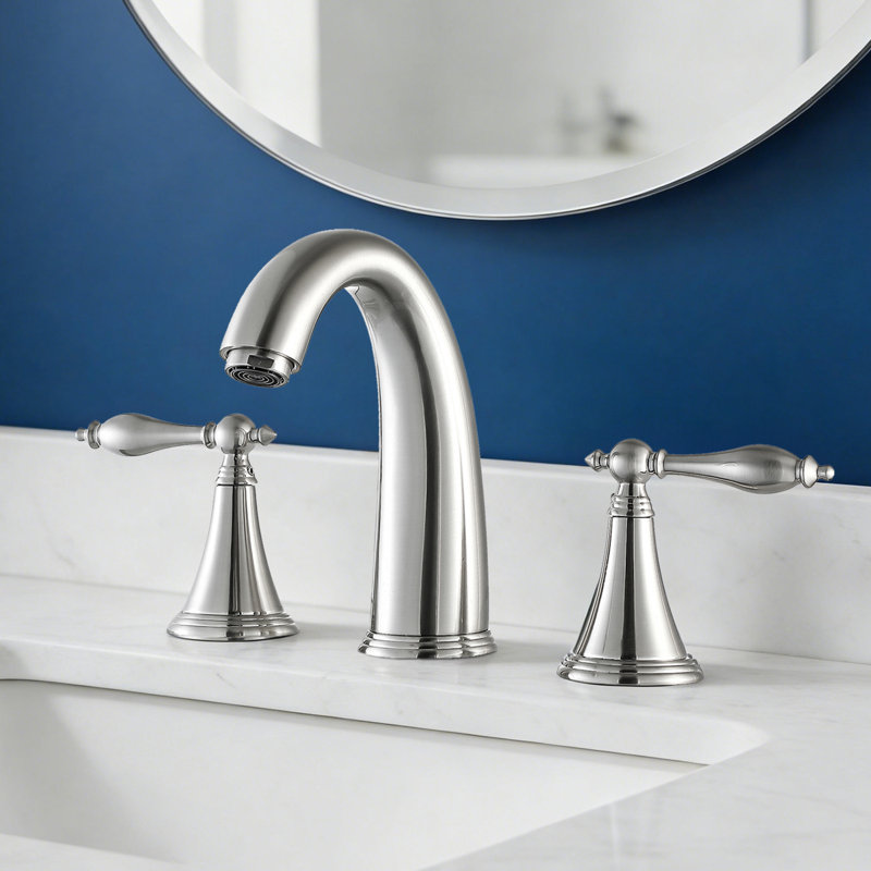 Robinet de lavabo de salle de bain à deux poignées avec drain escamotable Topcraft