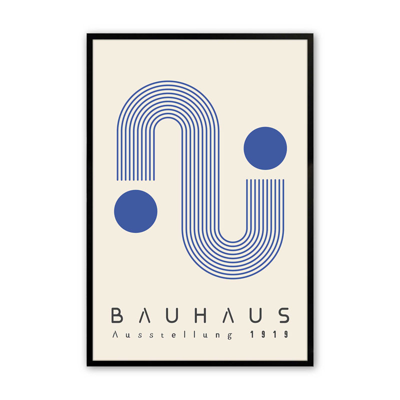 Reproduction linéaire de Bauhaus, H 15 po x l 12 po, Noir