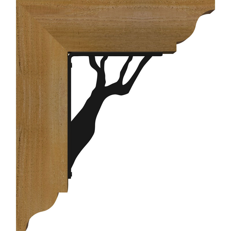 Support traditionnel en fer Damon, H 12 po x P 9 1/2 po, Cèdre rouge de l'Ouest l 3 1/2 po x T 2 po (lisse