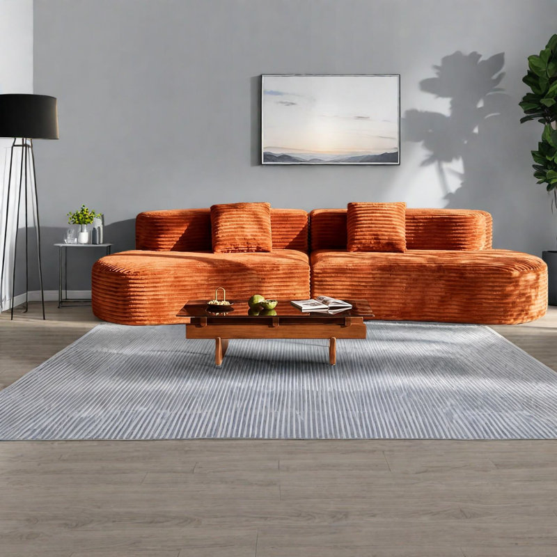 Compression Curved Sofas, Corduroy Modern Cloud Design For Home Office