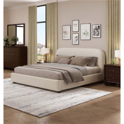 Arden Beige Fabric Full Bed