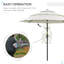 Parasol de marché extérieur à 3 niveaux avec manivelle et bouton poussoir Outsunny 9FT