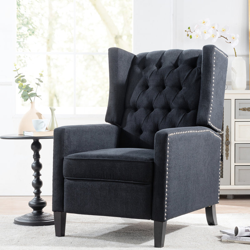 Fauteuil inclinable spacieux avec système de ressorts et siège confortable, Noir