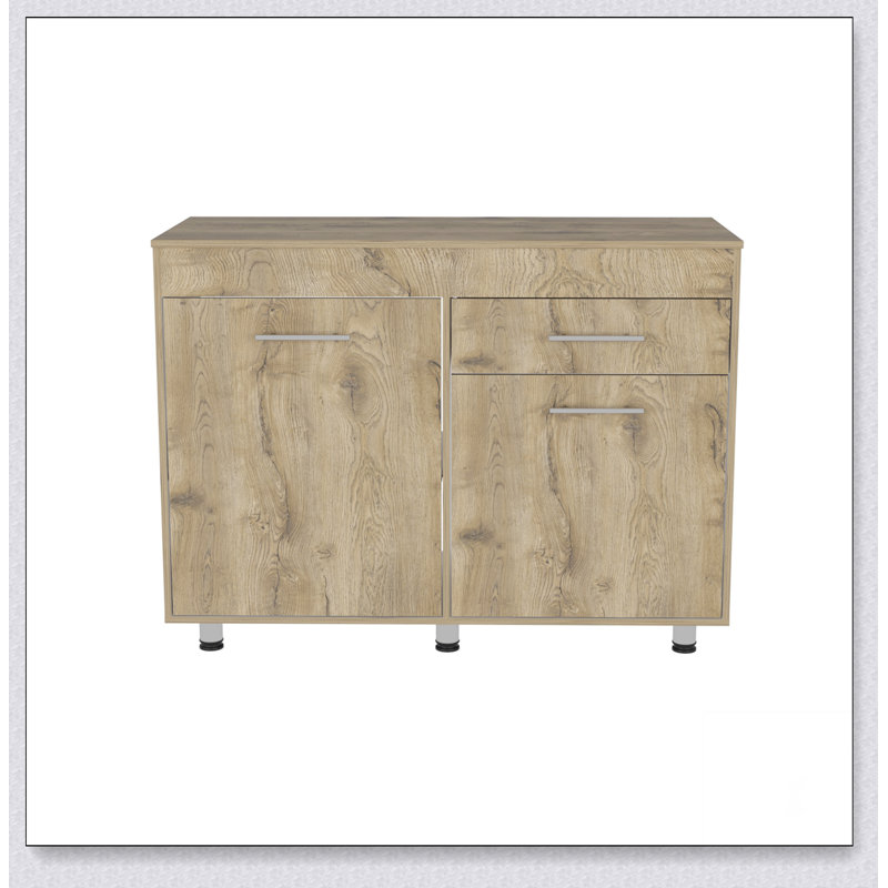 Armoire utilitaire Orion, un tiroir, une porte double - blanc / Macadamia