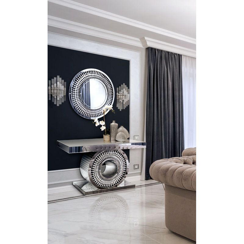 Ginnie Glass Round Wall Mirror