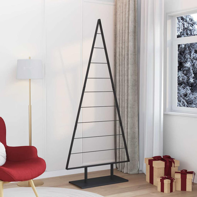  Metal Christmas Tree with Stand steel, 6.89' H, Black