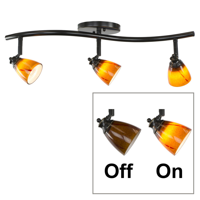 Ensemble de rail d'éclairage 3 lumières 22,5 po, Amber