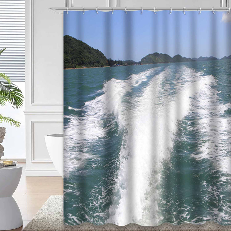 Rideau de douche de plage avec 12 crochets Island Ocean, L 72 po x l 84 po