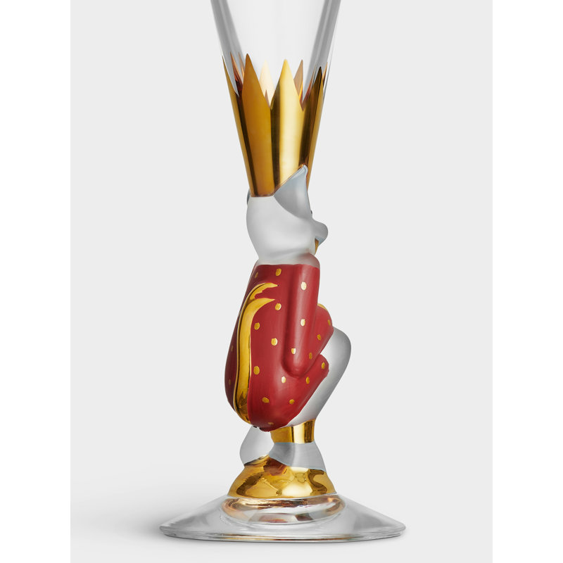 Sparkling Devil 6.5oz. Flute, Red/Clear/Gold