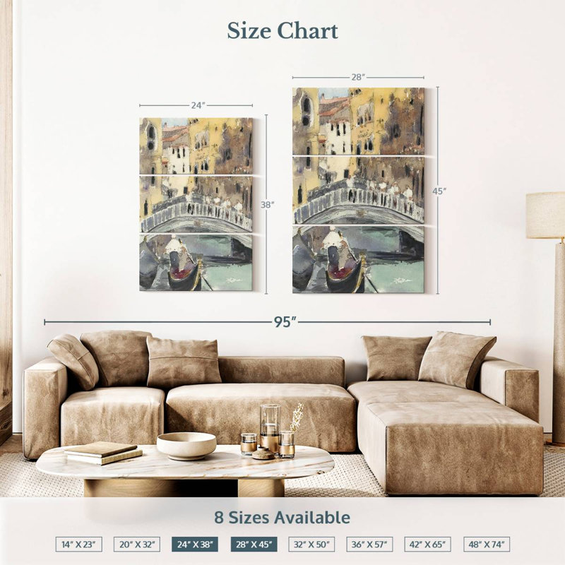Masam le long du canal de Venise, H 38 po x l 24 po