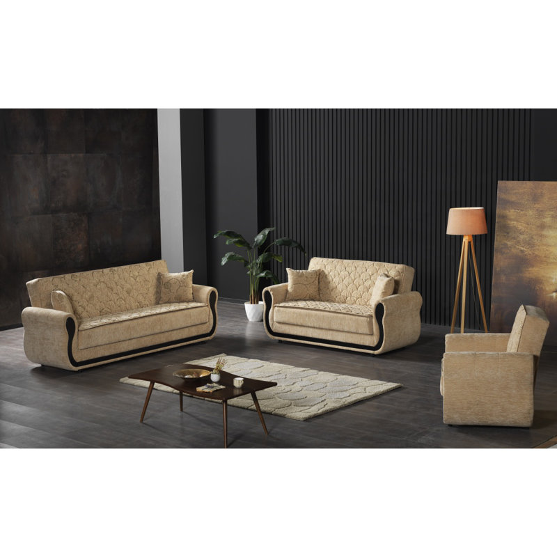 Causeuse convertible avec rangement Primenest Averna, beige, Beige