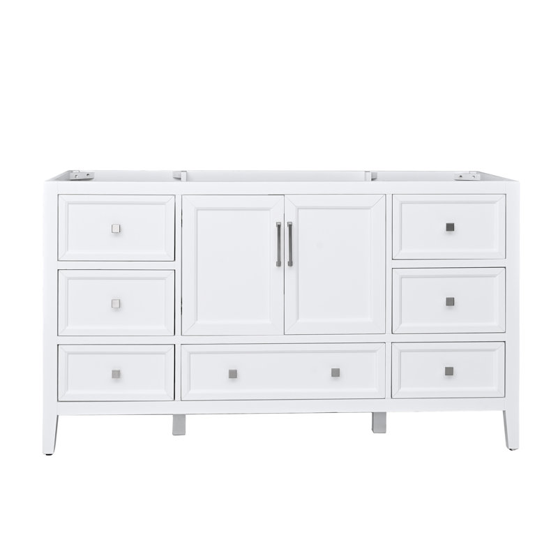 Everette 60'' W Single Bathroom Vanity Base, White