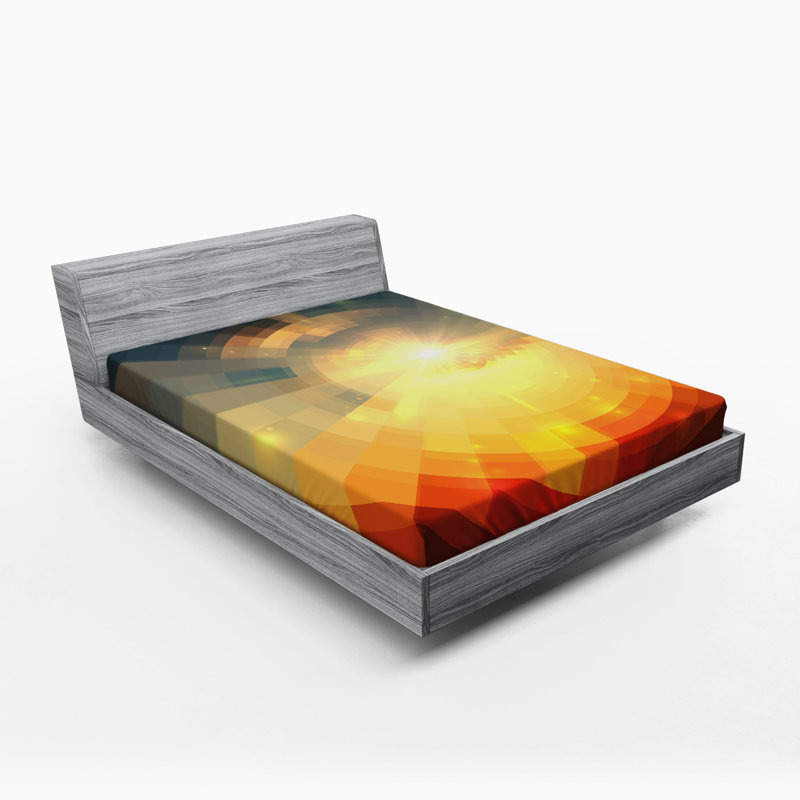 Microfiber Abstract Fitted Sheet, Queen Fitted Sheet