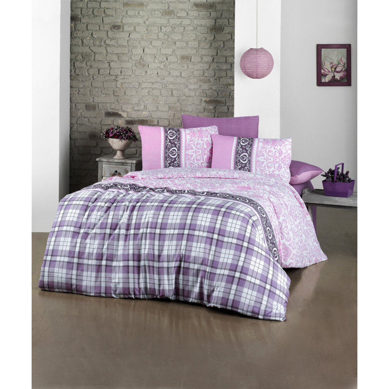 Ensemble de housse de couette 3 pièces mauve / rose / brun Kirkland