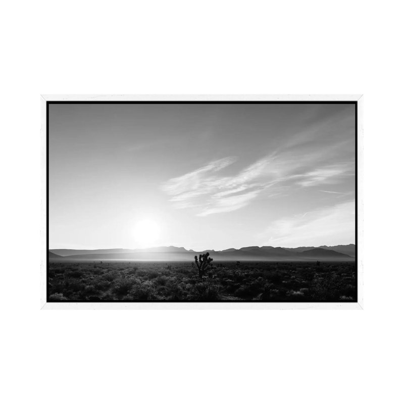 Nevada Desert Sunrise IV by Bethany Young - Print on Canvas, 66.04cm H x 101.6cm W x 3.81cm D, White Framed