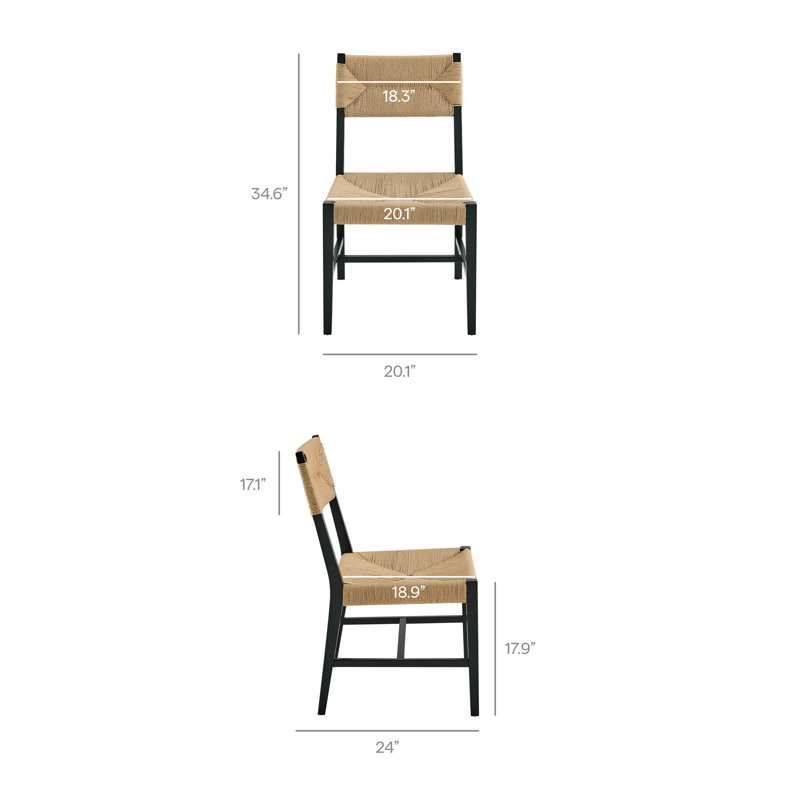Ensemble de 2 chaises Bodie, Naturel noir