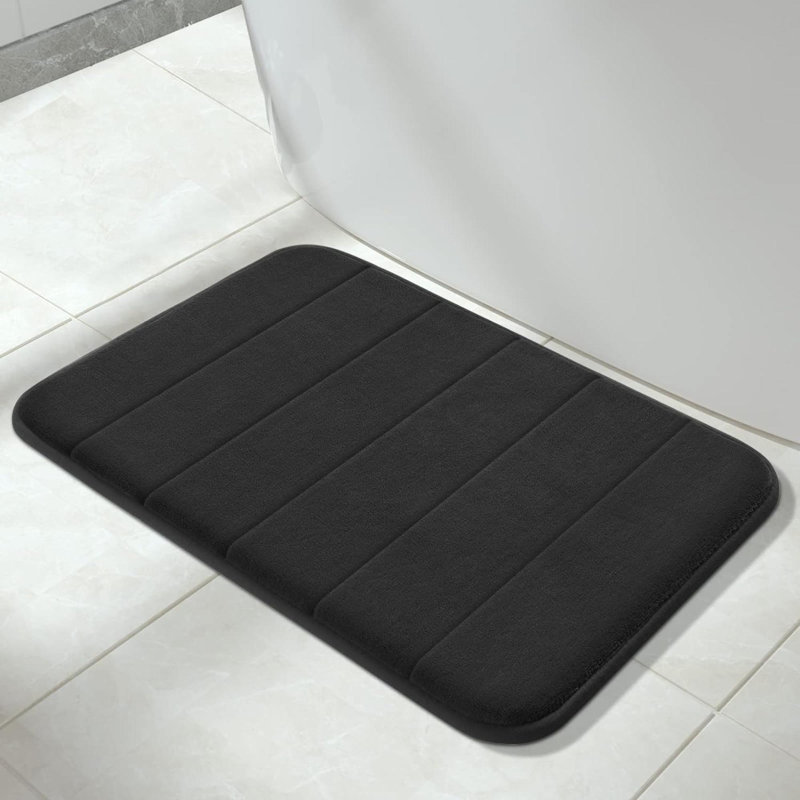 Tapis pour salle de bain Cassondra, Noir