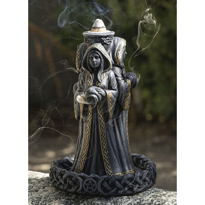 Bungalow Rose Wicca Triple Goddess Maiden Expecting Mother And Crone Pagan Decorative Backflow Incense Cone Burner Figurine Sacred Moon Feminist Cycle -  5D2E2E2DBCB44AB892C0942C99197281