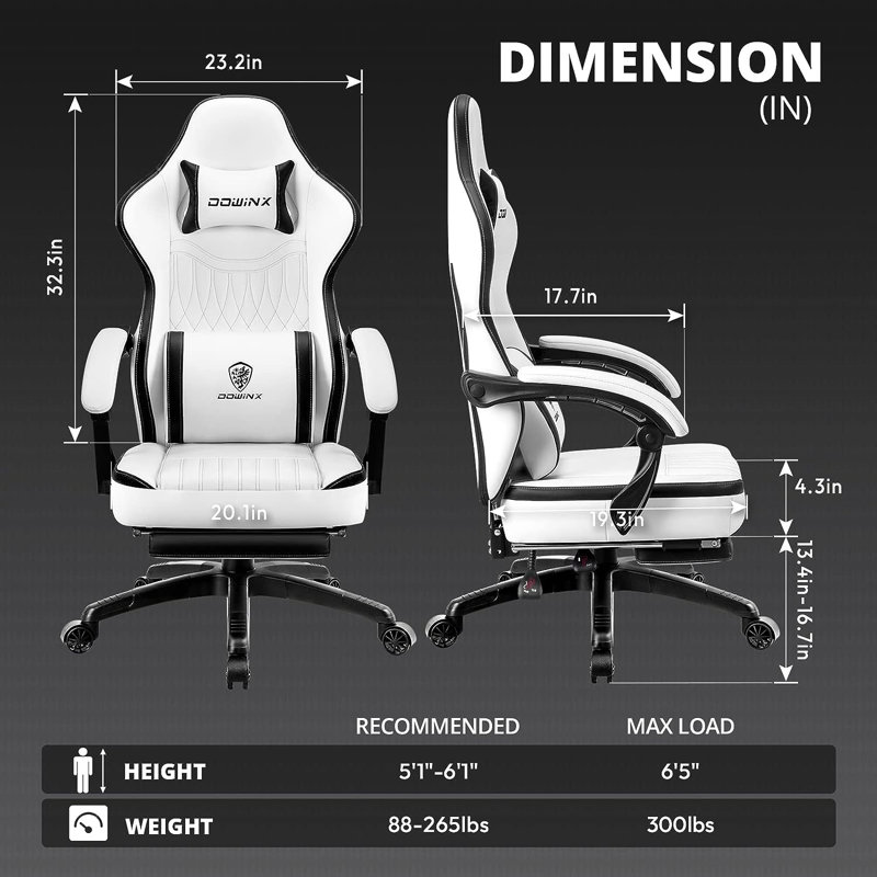 Fauteuil de jeu PC et de course en similicuir c & g home, Bleu