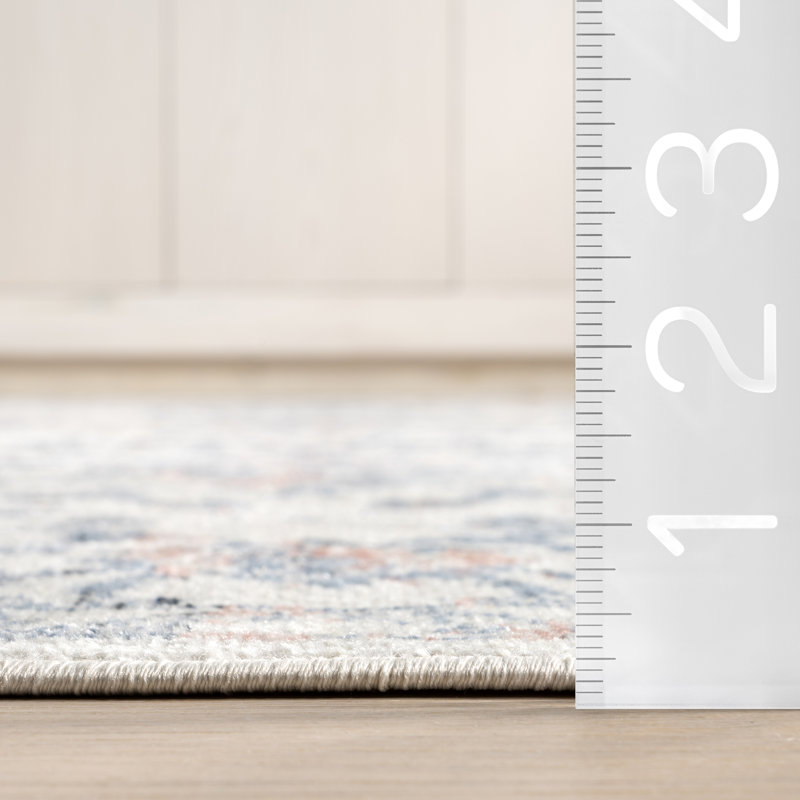 Everlee SpinClean Faded Persian Machine Washable Area Rug, Rectangle 10' x 14'