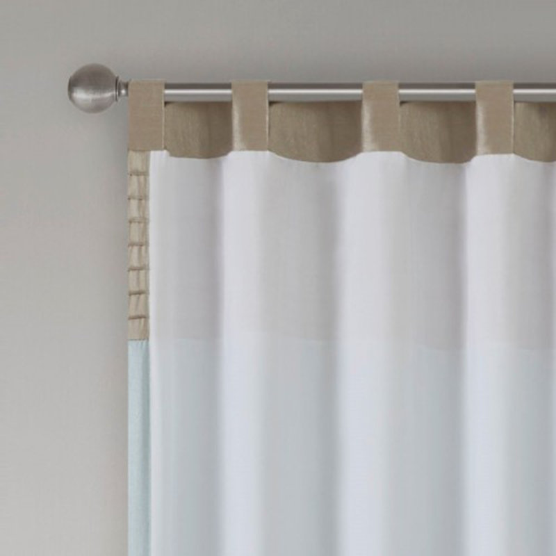 Polyoni Pintuck Curtain Panel(Only 1 Pc Panel), Blue Multi