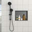 Niche de douche en acier inoxydable 19 po x 15 po, noir acier-231081587