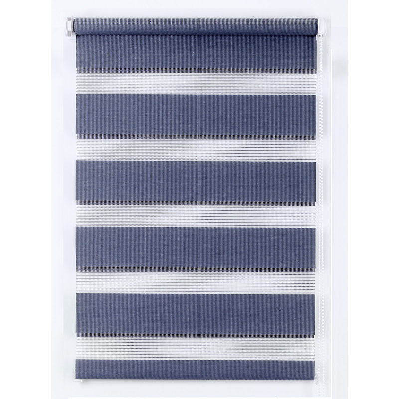 Dual Layer Day & Night Zebra Roller Blinds – Light Filtering Privacy Shades, Modern Window Treatment, Polyester Sheer & Solid Stripes for Living Room, Bedroom & Office