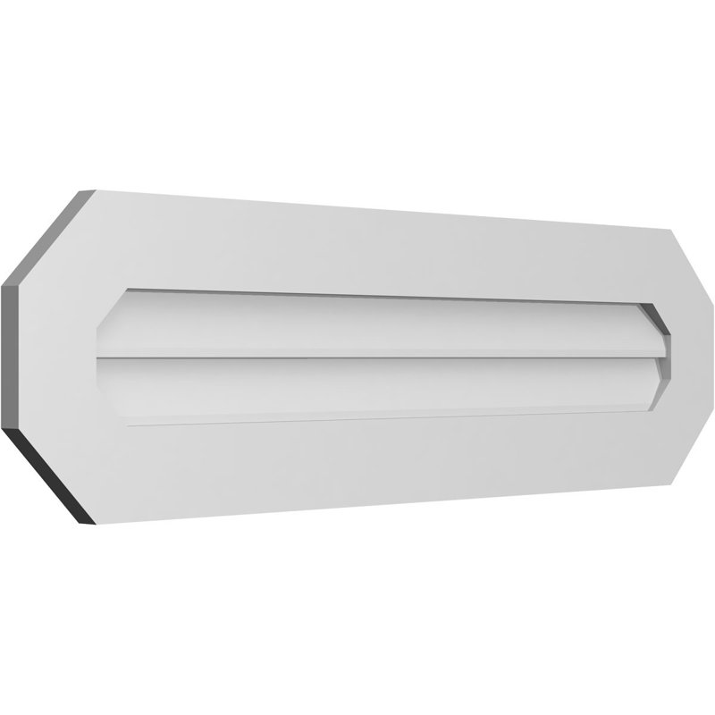 Évent horizontal gondole allongé en surface octogonal Signature, H 12 po x l 42 po x P 1 po