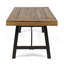 Table basse d'extérieur en bois d'acacia, finition teck / métal rustique brun et noir