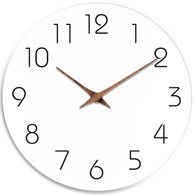 Wall Clock 14" Silent Non-Ticking Battery Operated Simple Wooden | Analog Kitchen Home Bathroom Living Room Bedroom Office Mordern Simple