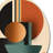 Cream Green Minimalism Quiet Depths - Abstract Minimalism Round Wall Art on Metal-88599768
