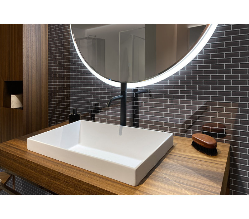 11.9"X 11.9" Polished Glass Brick Tile, Ash Gray