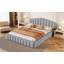 Tête de lit tapissier en velours pour lit de grand lit avec cadre de lit grand lit, sans sommier tapissier, bleu clair-857879261