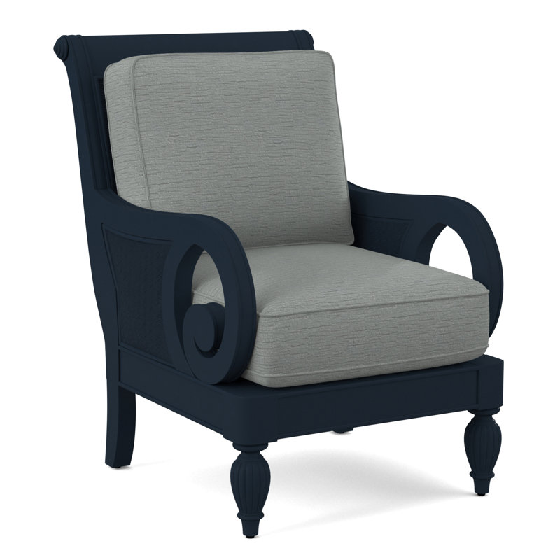 Grand View 71.12Cm Wide Armchair, Eggshell Crypton Performance; 0884-93, Navy Finish