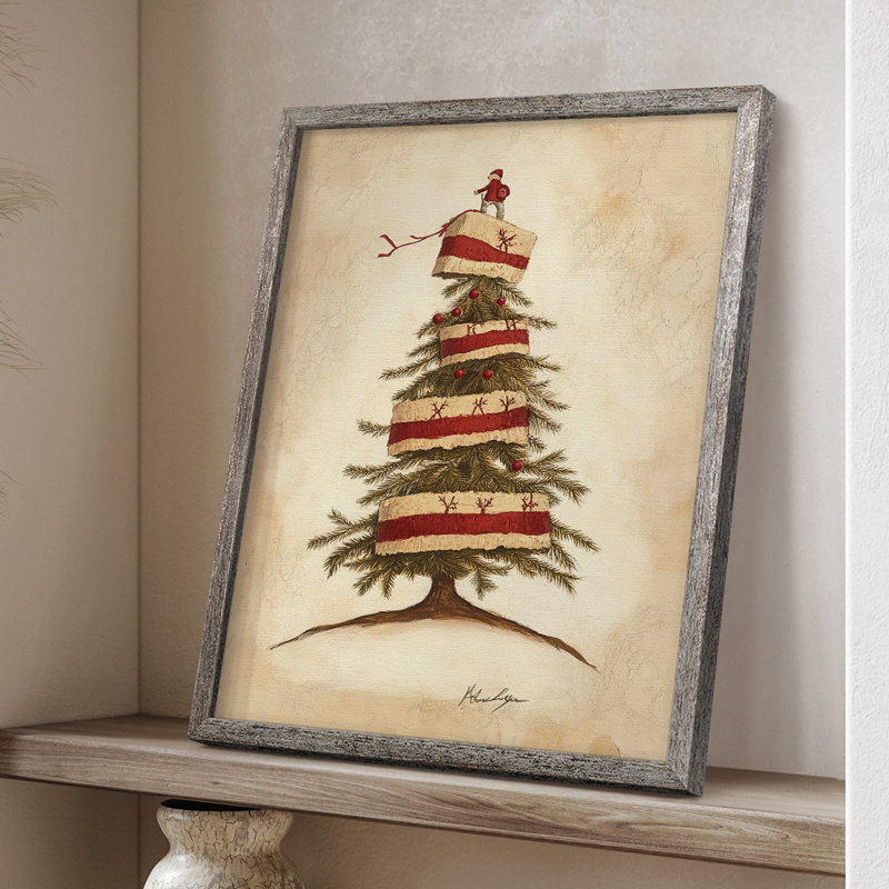 «Christmas Holiday Art CDLVI», reproduction d'art encadrée - bois massif