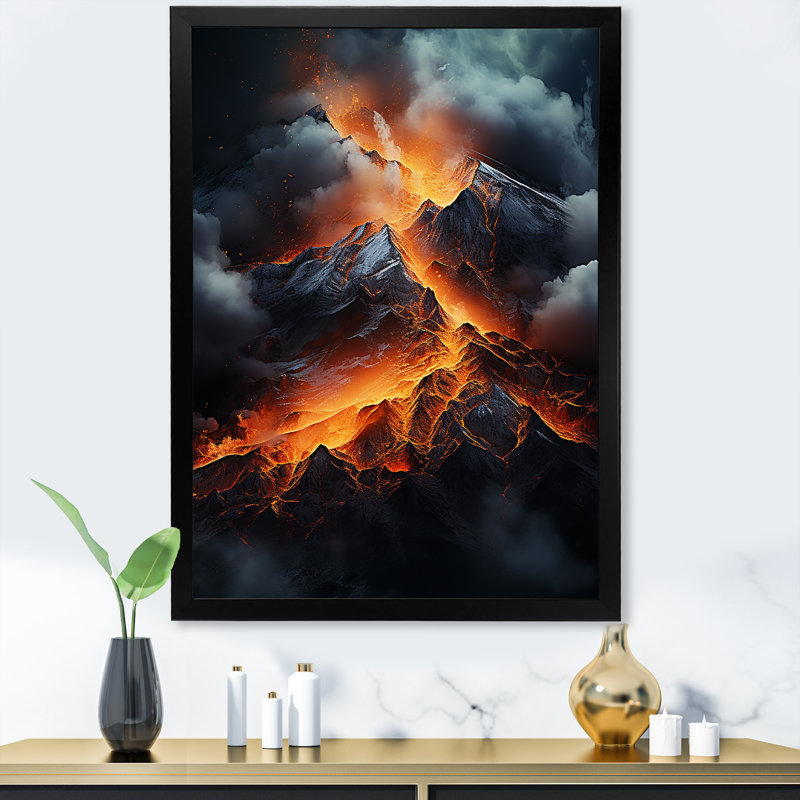 Volcan Volcanic Wilderness I, Cadre simple noir, H 44 po x l 34 po x P 1,5 po