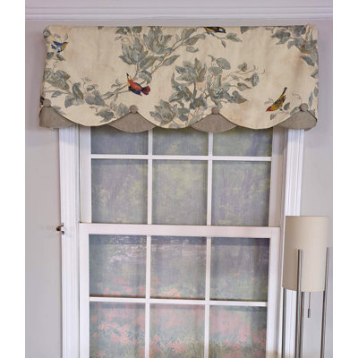 Windsong Cotton Blend Floral Scalloped Window Valance
