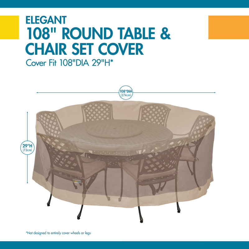Steve Outdoor Patio Dining Set Cover, 29" H x 108" W x 108" D